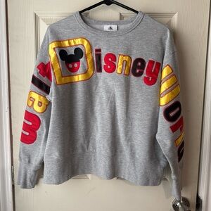 Disney Light Gray Sweatshirt with Red & Yellow Accents